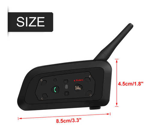 Intercomunicador Bluetooth For Casco De Moto Ejeas V6 Pro 1