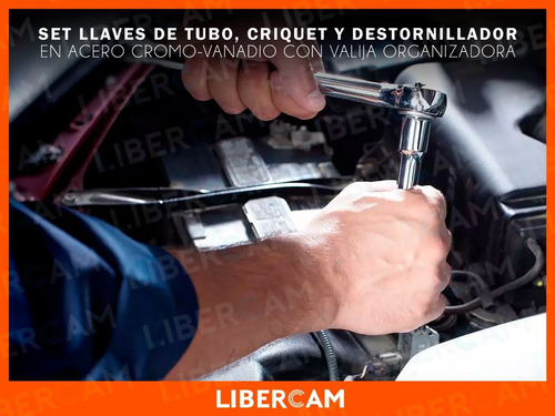Juego De Llaves Combinadas Tubo Herramientas 40pza Valija