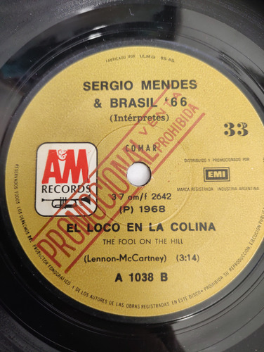 Vinilo Single De Sergio Mendes -- El Loco En La ( U149 (Usado)