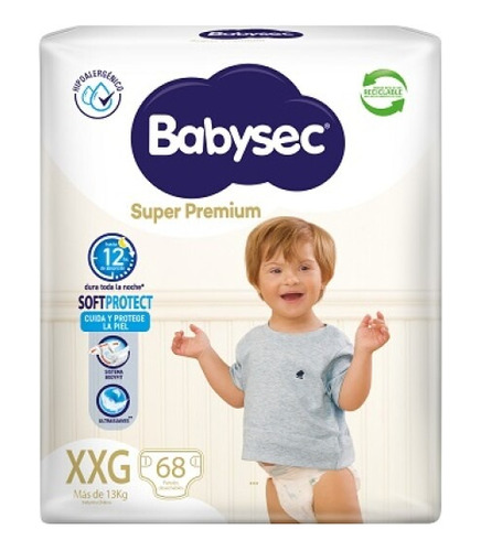 Pañales Babysec Super Premium Talle Xxg 68 Uds.