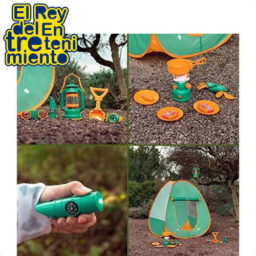 Imagen 6 de 7 de Juego Carpa Infantil De Camping 19pcs - El Rey
