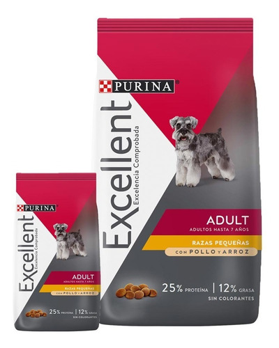 Imagen 2 de 2 de Purina Excellent Adult Perro Adulto - Mini/Pequeña - Pollo/Arroz - 15 kg - Bolsa - Seca