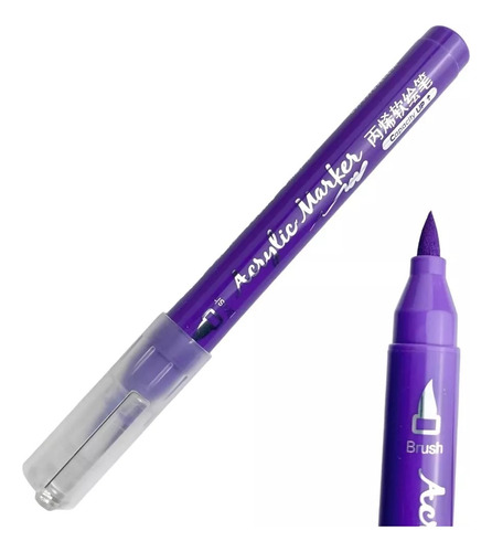 Set De Marcadores Punta Pincel Acrílico Valija Estuche X12