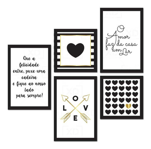 Kit De Placas Decorativas O Amor Faz Da Casa Um Lar