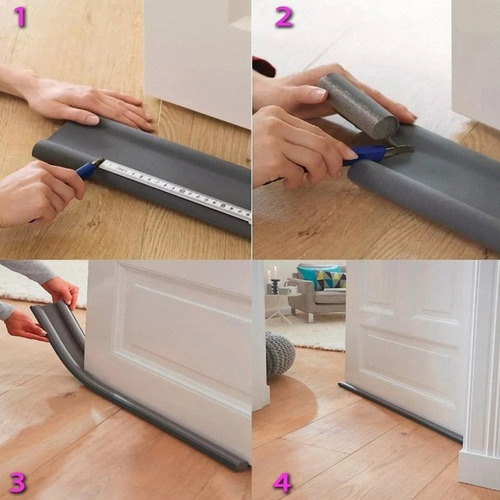 Zocalo Burlete Bajo Puerta Doble Stop Geko Goma 95 Cm
