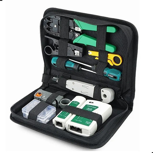 Kit Teste Cabo De Rede Alicate Crimpar Cortar Desencapar