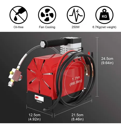 Compresor De Aire Pcp Portátil De Bomba Gx Cs2, Sin Aceite,