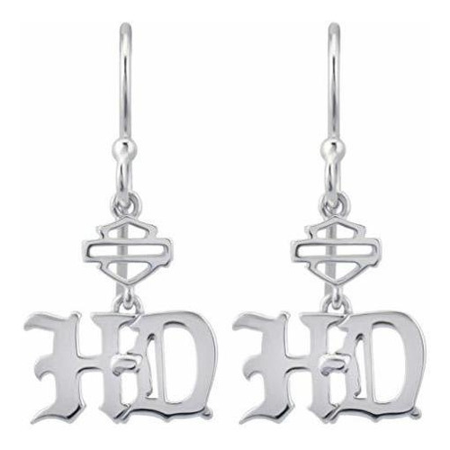 Pendientes Colgantes Con Barra Y Escudo Old English Script P