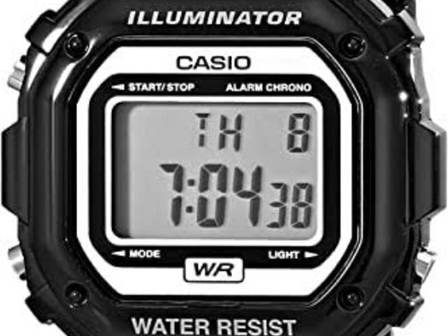 Reloj Casio Modelo F-108 Negro Marco Gris