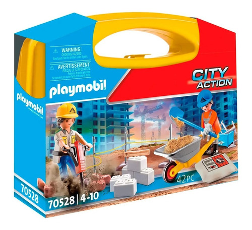 Juego Muñecos Accesorios Maletin Playmobil Contruccion Febo