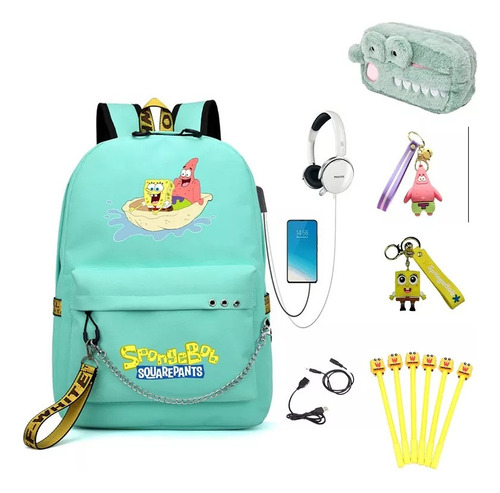 Bob Esponja Mochila Con Usb 12pcs G