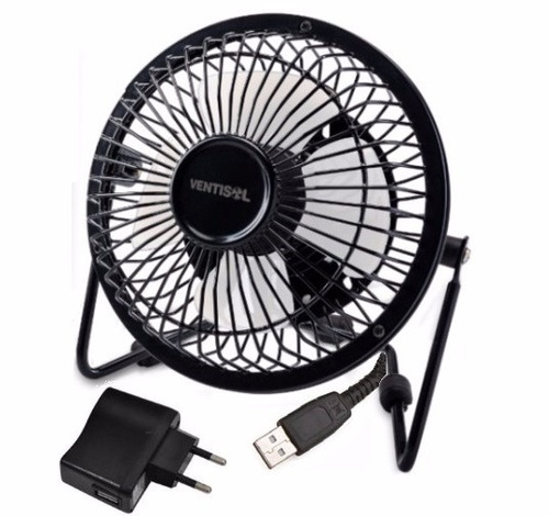 Ventilador Usb Portátil 10cm Silencioso Pc Tv + Adaptador