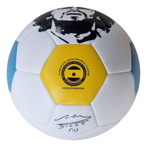 Pelota De Futbol Ch1 Dm10 Maradona Mrd3000 Hibrida Unicas Color Celeste Y Amarillo