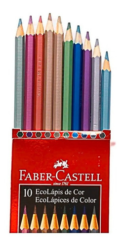 Colores Faber Castell X 10 Metalicos Ecolapiz Original 