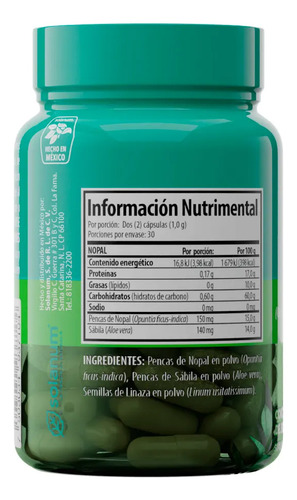 Solanum Nopal + Sábila - 60 Caps - 500mg - Sin sabor