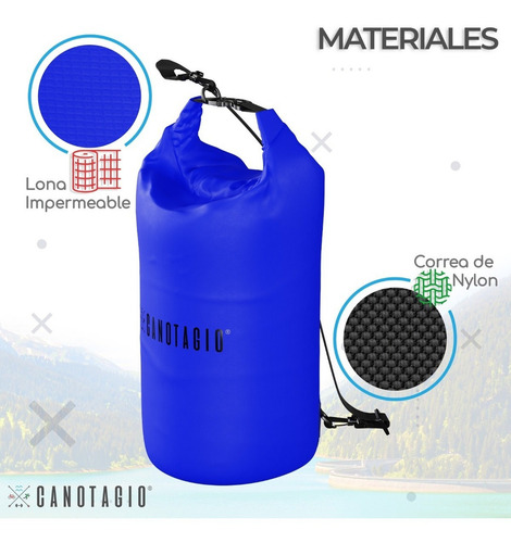 Bolsa Seca Impermeable P/ Pesca Campismo Playa Buceo 10 Lts Color Azul marino