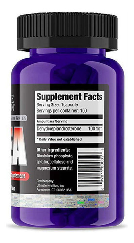 Dhea 100mg 100caps Ultimate Nutrition Sin Sabor