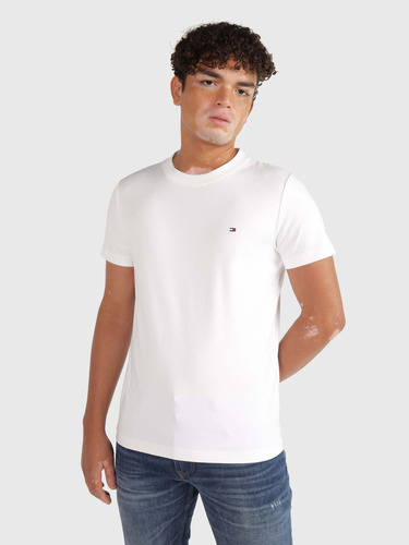 Playera Blanca Slim De Hombre - Tommy Hilfiger