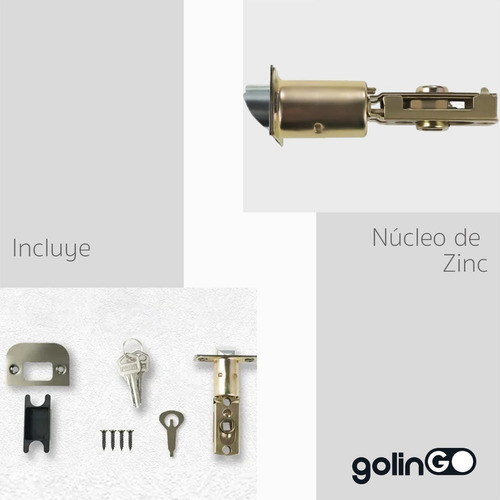 Cerradura Manija Recámara Puerta Palanca Paso Baño Solvex