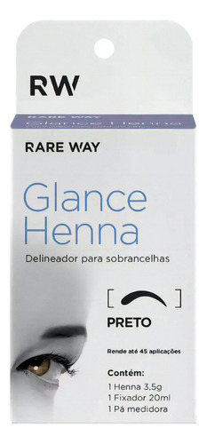 Kit Design Henna Glance 100% Natural Tesoura Mixer Pincel Da Cor Preto