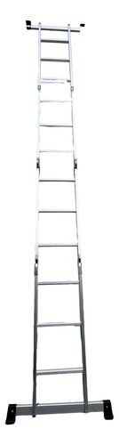 Escalera De Aluminio Plegable Articulada 3x4 12 Escalones Plateado