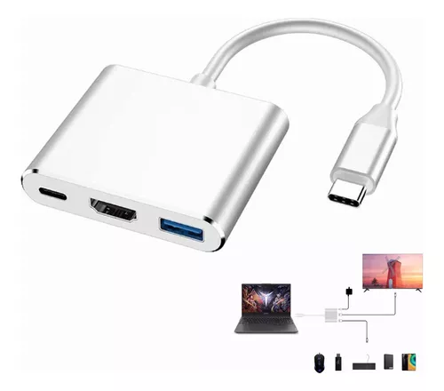  Adaptador USB-C a HDMI (compatible con 4K / 30Hz) - Cable  convertidor tipo C 3 en 1 para MacBook Pro, MacBook, Mac Pro, iMac,  Chromebook y más dispositivos USB 3.0 tipo C 2017/2018 : Electrónica