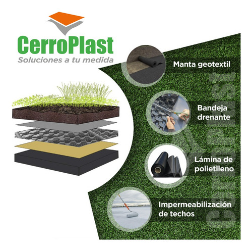 Placa Drenante 14cm/500mic 0,50mtx20mt Terraza Viva Jardin