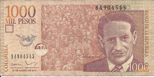 Colombia 1000 Pesos 27 Agosto 2014