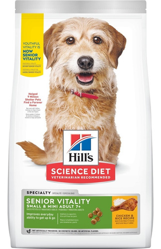 Imagen 1 de 3 de Hill's Science Diet Adult 7+ Senior Vitality Small Bi 5.7 Kg