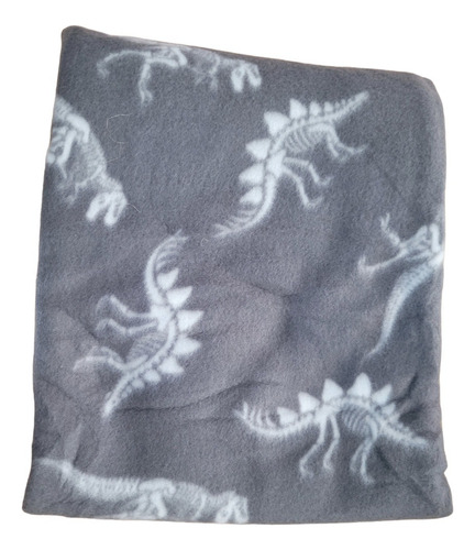 Manta Polar Frazada Para Camillas Viajes Yoga Gym Hogar Color Gris Diseño De La Tela Dinos