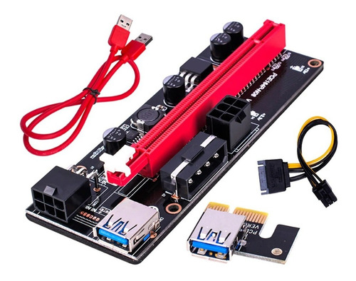 Cabo Placa Riser Usb 3.0 Pci-e 009 Mineração Ethereum Btc