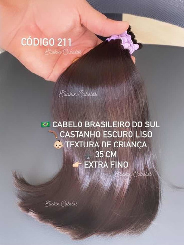 Cabelo Humano Brasileiro Do Sul 35 Cm 50 Gramas Fininho