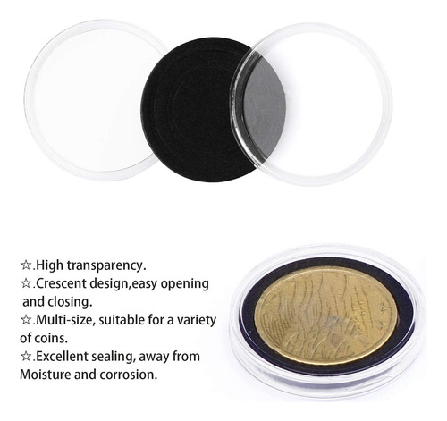 Ol 100 Cápsulas Para Monedas De 30 Mm Y 5 Tamaños