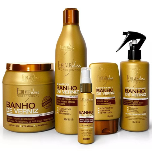 Kit Completo Banho Verniz Máscara 1kg  Forever Liss