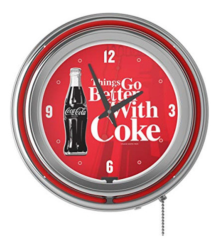 Reloj De Neón De Doble Peldaño Cromado De Coca-cola: Las Cos
