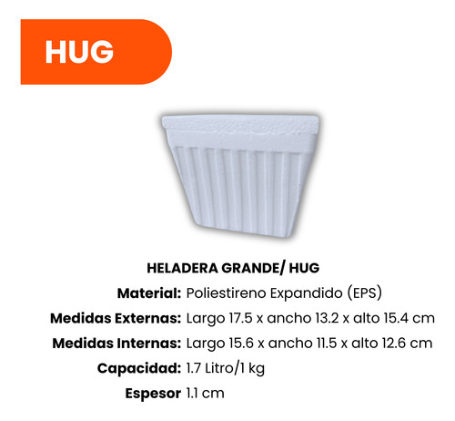 Hielera De Unicel Mini Hug 8 Piezas