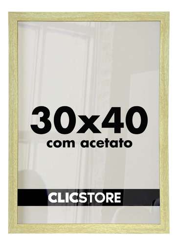  Moldura 30x40 Foto Quadro Acetato Poster Porta Certificado Cor Carvalho Liso 