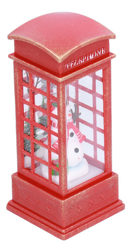 Decoración Navideña De Cabina Telefónica Con Santa Claus