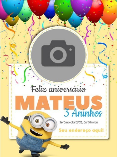 Imagem 3 de 7 de Convite Digital De Aniversário - Minions E Shrek
