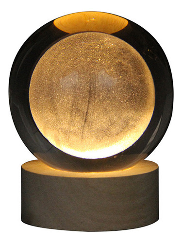 Luz Nocturna Pequeña, Enchufe Pequeño Con Bola Base De Mader