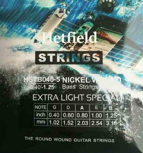 Encordado Para Bajo 5 Cuerdas Hetfield Strings Hstb040-5 