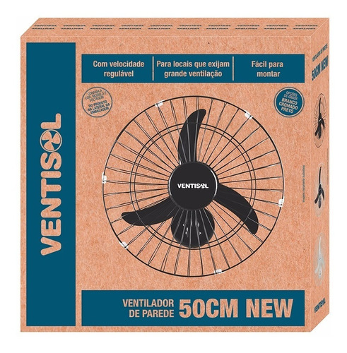 Imagem 3 de 7 de Ventilador Oscilante De Parede 50cm New Grade Preto