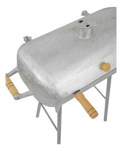 Churrasqueira Média A Bafo Aluminio Fundido Com Pés