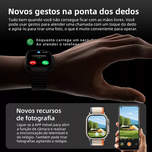 Smartwatch Hw9 Ultra Max Series 9 Amoled 49mm Caixa Preto