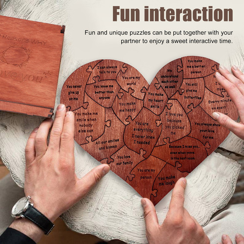 - Puzzle De Madera Con Forma De Corazón Para Guardar