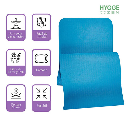 Imagen 3 de 10 de Colchoneta Mat Yoga Fitness Pilates Goma Eva 6mm Con Correa