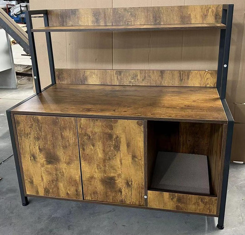 Gabinete De Almacenamiento Para Gatos, Color Madera De Tigre Heaimo Color Madera De Tigre