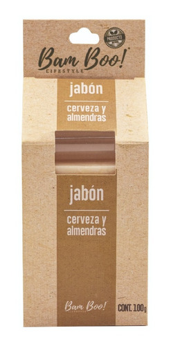 Imagen 2 de 9 de Jabón Artesanal Cerveza Y Almendras 100 G Bam Boo! Lifestyle