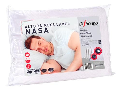 Almohada Viscoelástica Di Sonno Nasa Antiacaro Regulable LG