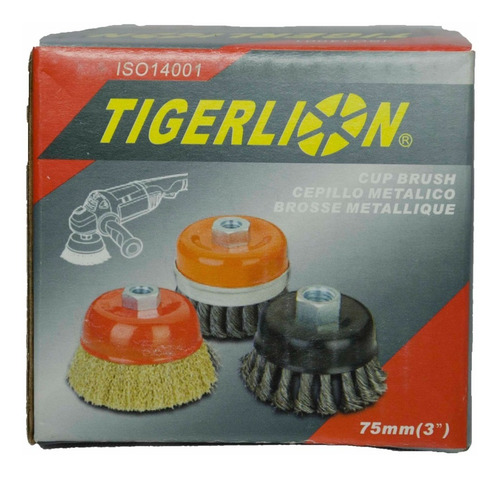 Cepillo Copa Alambre Bronceado Rizado P/amoladora 75mm Tiger